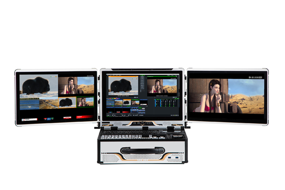 12채널 내장 스위처 네트워크 캠퍼스 스포츠용 휴대용 HD 비디오 녹음 및 방송 시스템 느린 모션 매팅 가상 스튜디오